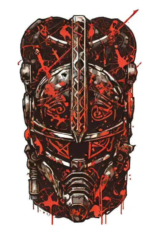 Warriors Helmet On Sword