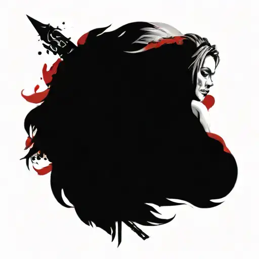 Norse Goddess Hel Sitting On A Throne