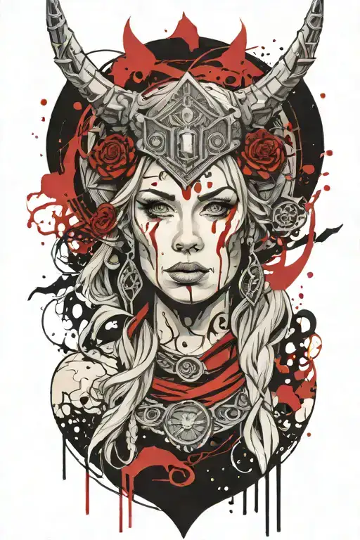 Norse Goddess Hella Portrait Looking