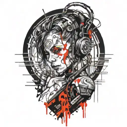 Cyberpunk Inspired Tattoo Lady
