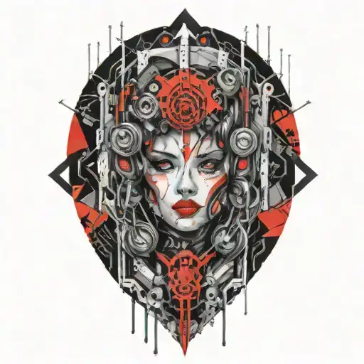 Cyberpunk Inspired Tattoo Lady