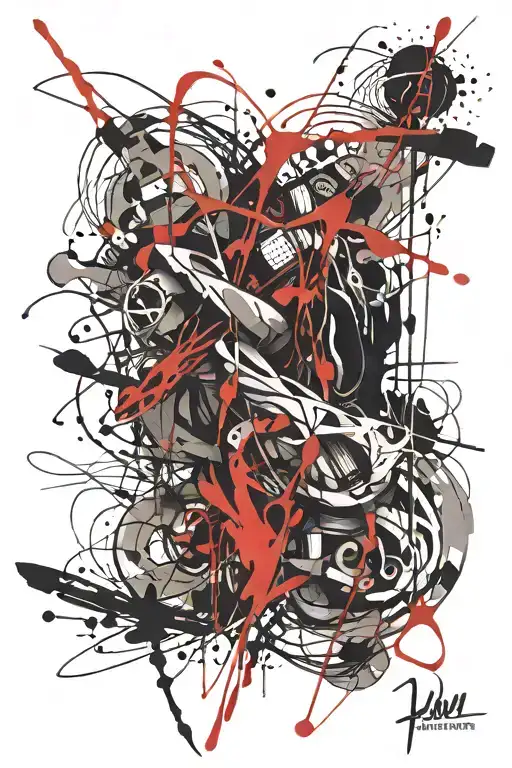 Long Skinny Abstract Liquid Wavy Line