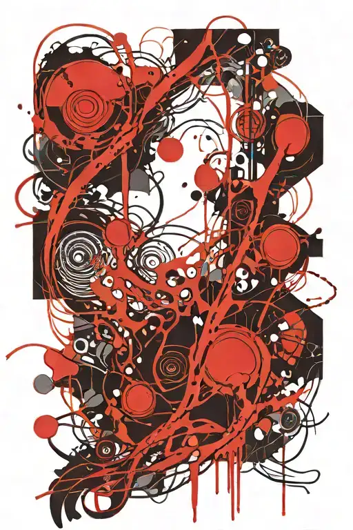 Long Skinny Abstract Liquid Wavy Line