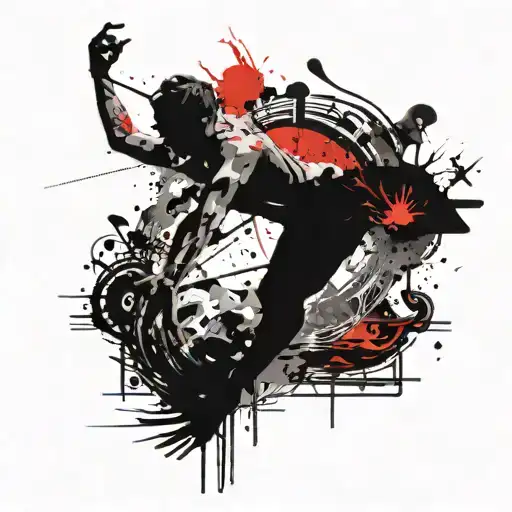 Silhouette Hovering Over Body Of Water