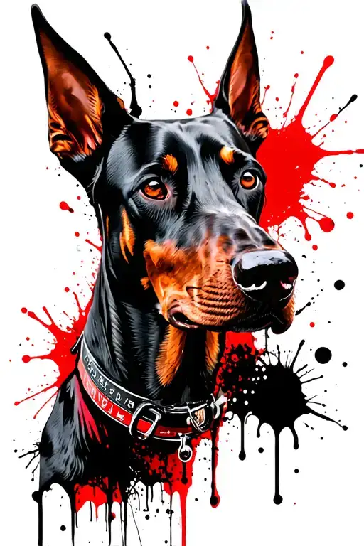 Doberman Dog Head