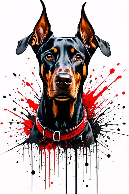 Doberman Dog Head