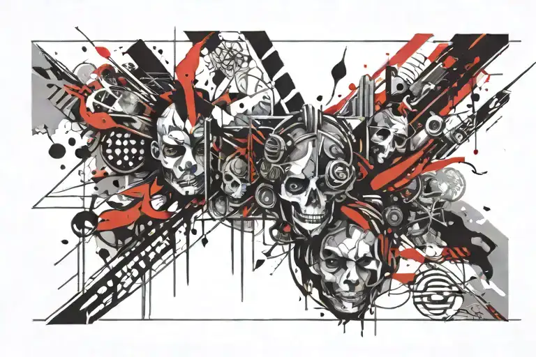 Cover Up Renksiz Tattoo Design