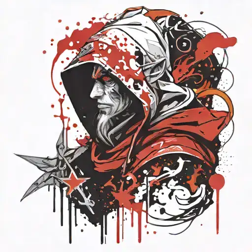 Hooded Male Elf Warlock With Ukrainian Trident Emblems