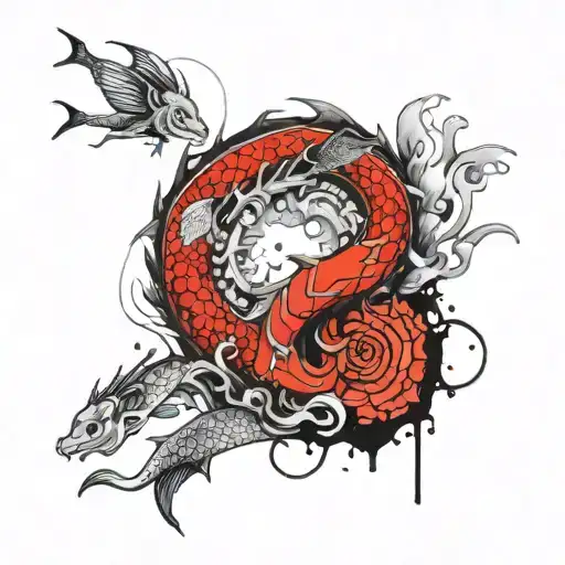 Dragon And Koi Fish Transforming