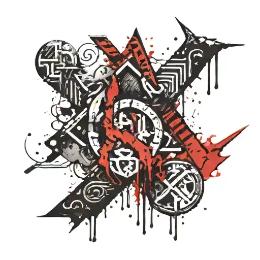 Viking Rune Ink Blotch