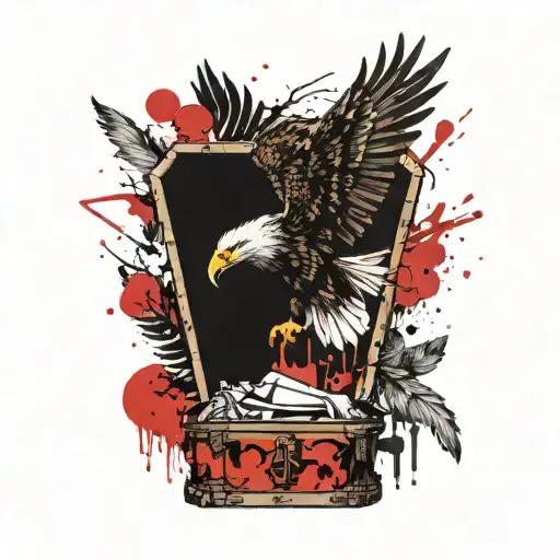 A Coffin With An Eagle On It