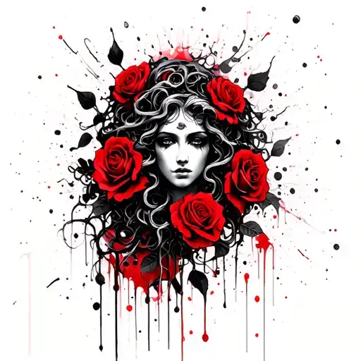 Medusa Roses Greek Key