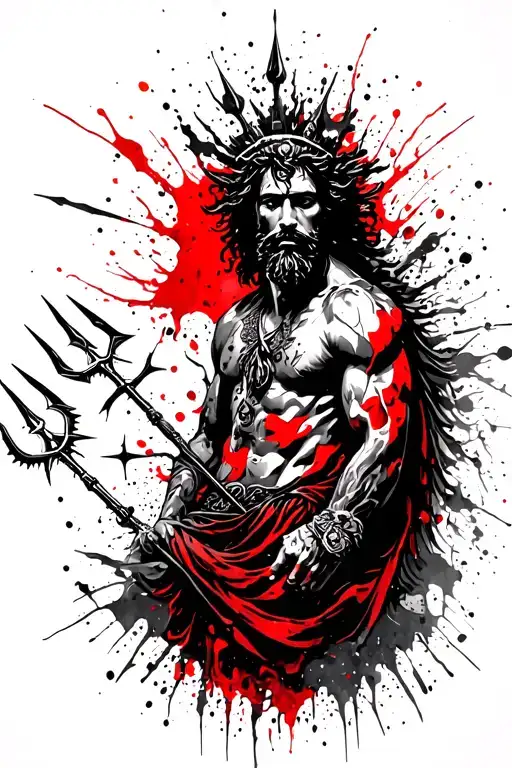 Poseidon With Trident And Compass On A Gondula