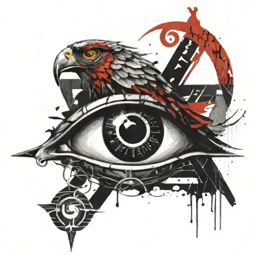 Horus Eye And Triquetra Symbol Intertwined