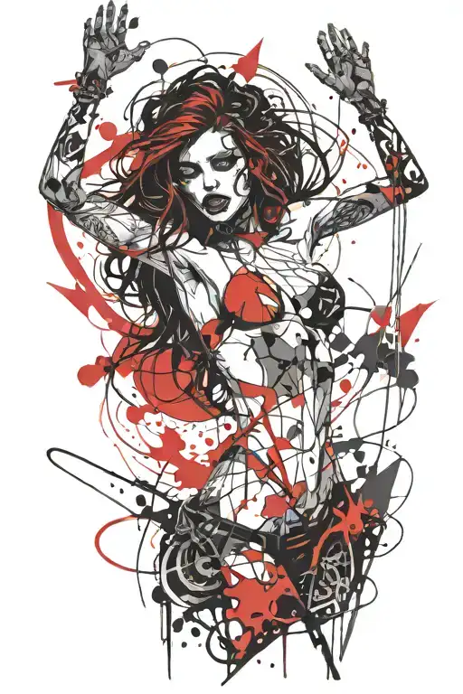 Darkly Alluring Full Nude Goth Girl Rocking Out