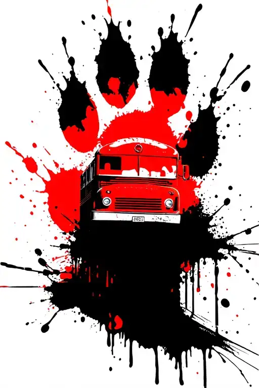 School Bus Camping Tent Paw Print