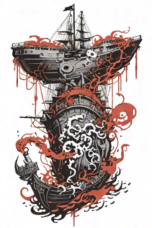 Oirate Ship Swallowed By Kraken