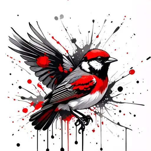 Tattoo Bird Sparrow Flying