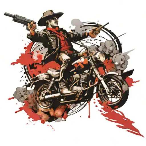 Man Riding On A Missile With A Cowboy Hat