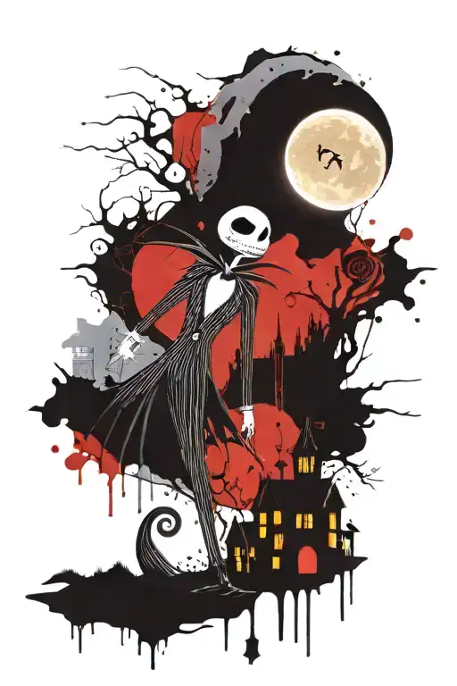 Nightmare Before Christmas Jack And Zero Eclipse Moon And Lots