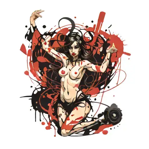 5 Nude Goth Girls Dancing