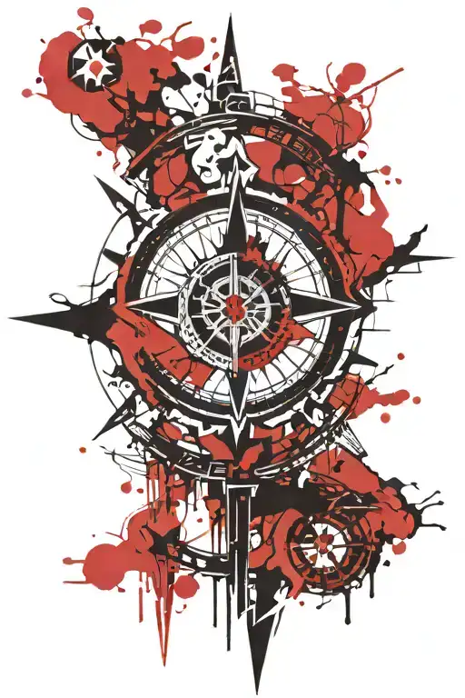 Runic Viking Compass Design