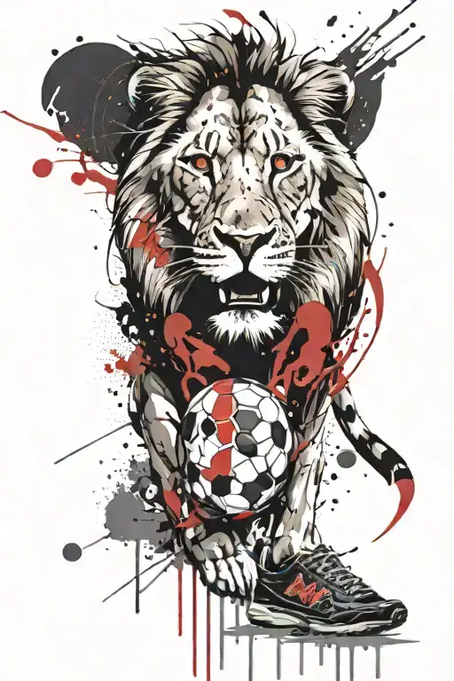 Lion And Galatasaray Football Tatto