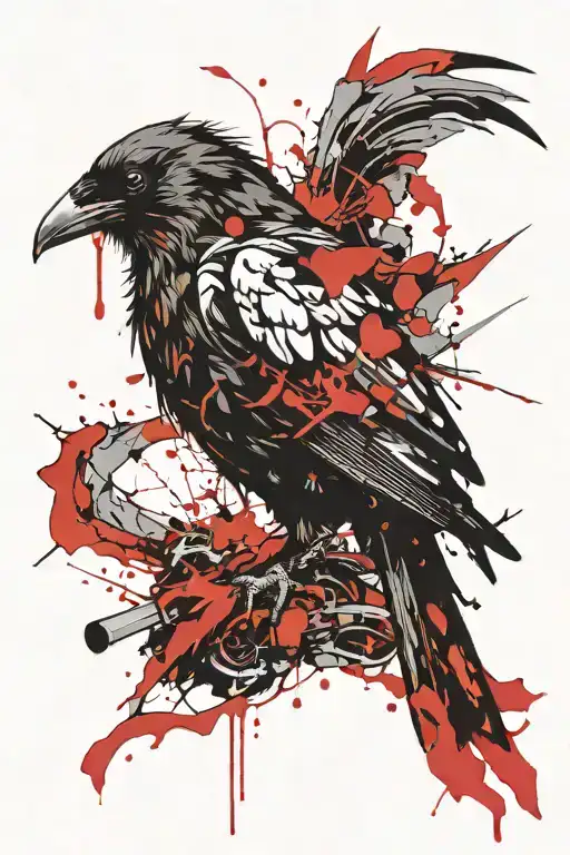 Gothic Raven Sitting