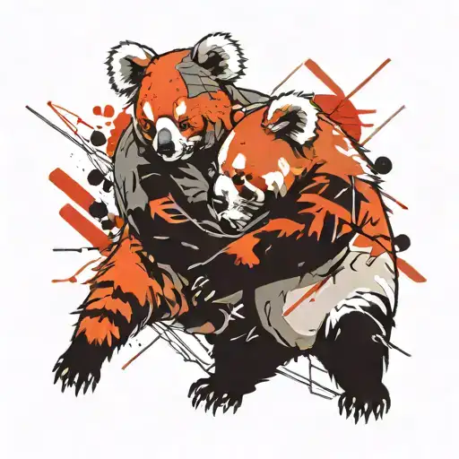 Koala Fighting Red Panda
