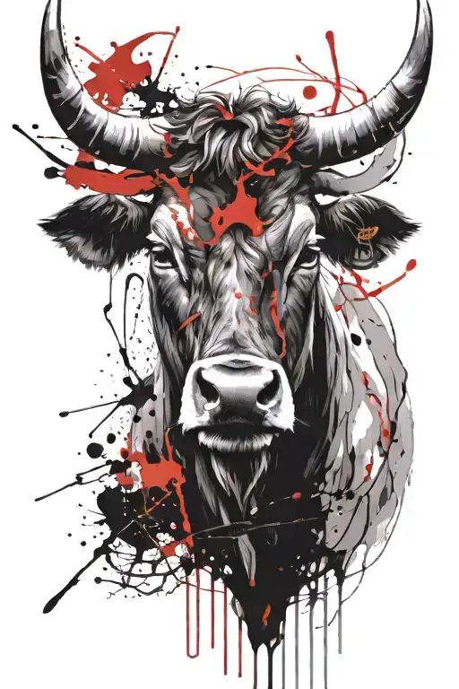 Taurus Bull Head With Hazel Eyes Eyes