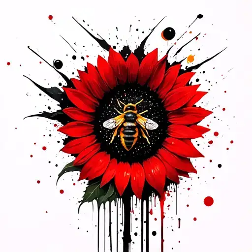 Sunflower With Honeybee