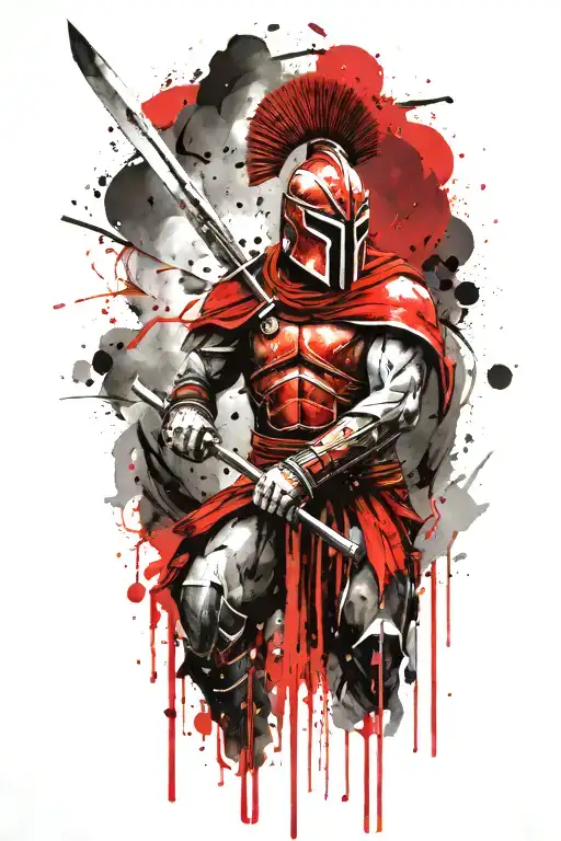 Spartan Warrior Wielding A Sword