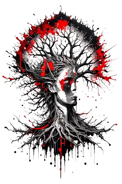 Freya Norse Goddes Growing Together Ygg Drasil Tree