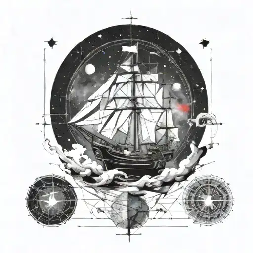 The Ship Sails Through The Galaxy Inside