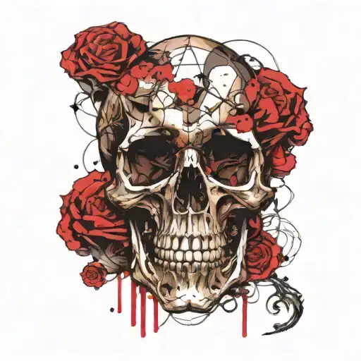 Skull With A Brain Intertwined