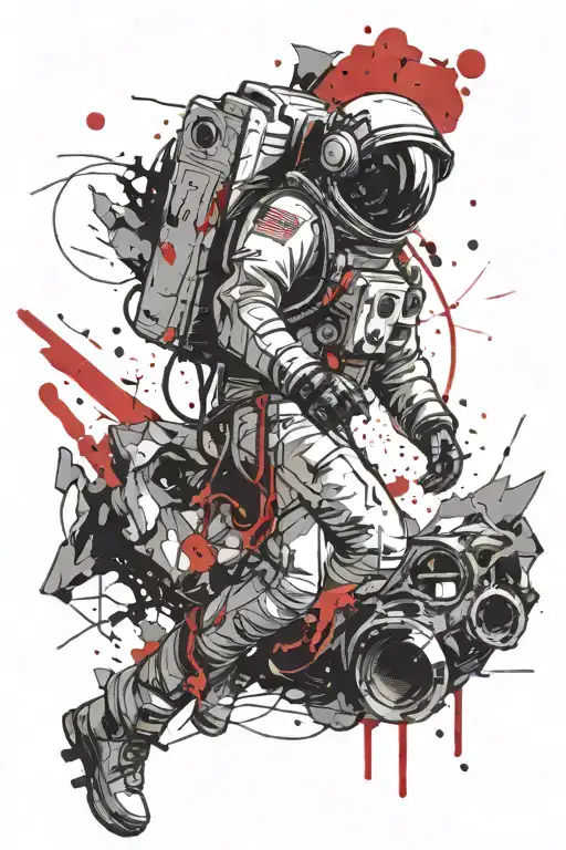 Dead Astronaut Floating In Space