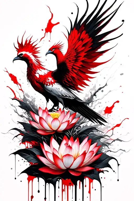Phoenix Rising With Lotus Flowers Wrapping