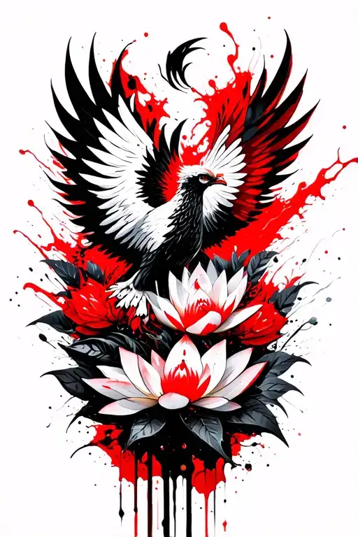 Phoenix Rising With Lotus Flowers Wrapping