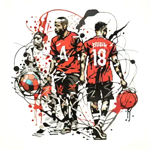 Black Father Holding Son Hands Walking With Matching Jerseys On