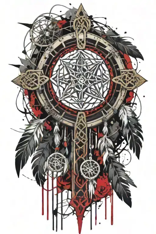 Celtic Cross With Dreamcatcher