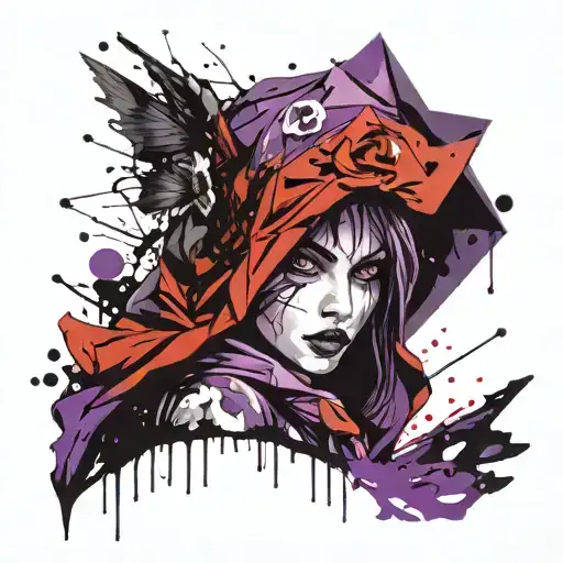 Little Red Riding Hood Purple And Black