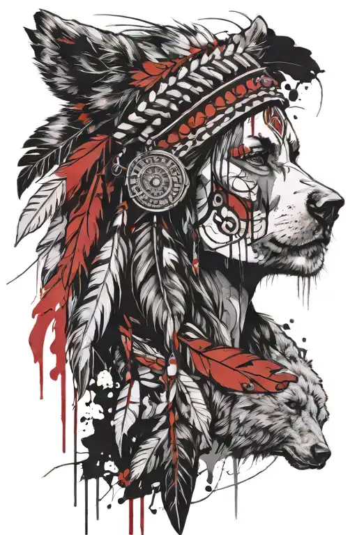 Indian Women With Bear Headdress