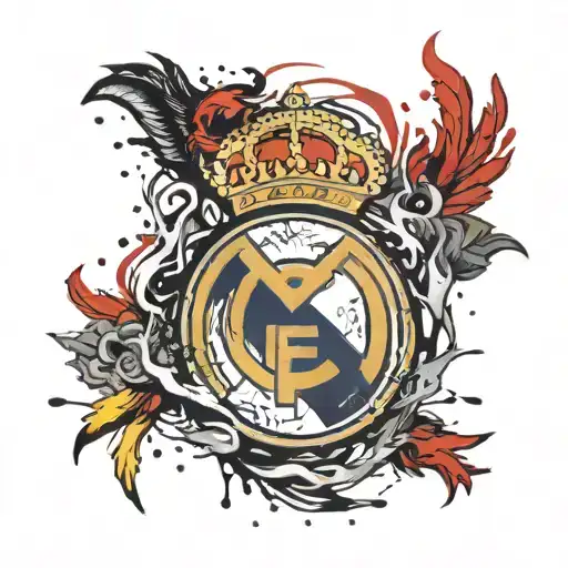 Real Madrid Logo Mixed With Phoenix Rising