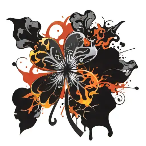 4 Leaf Clover 0N Fire Flames