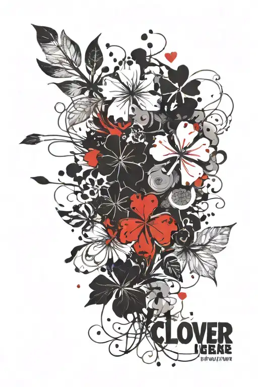 5 Leaf Black Clover Leaf