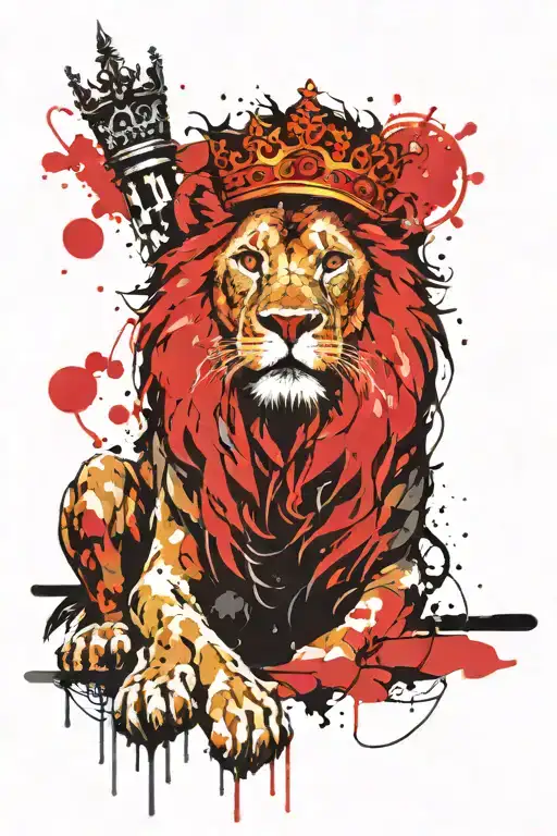 Warrior Lion Wearing A Crown