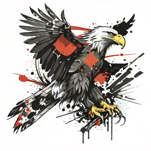 Eagle Hunting A Bird