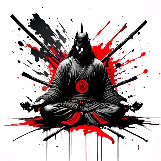 Ronin Samurai Warrior Meditating