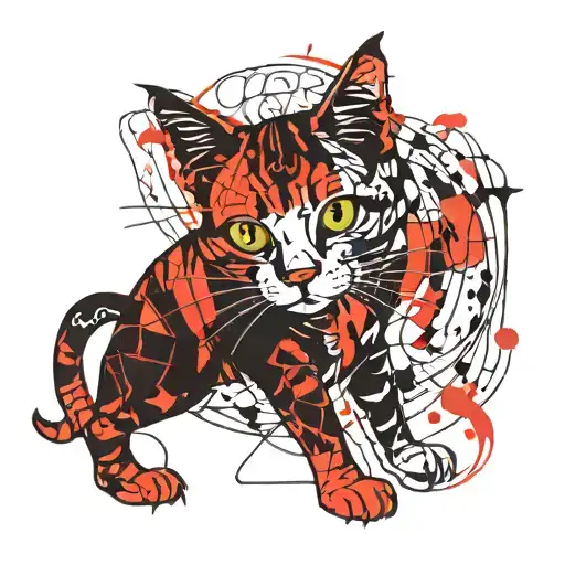 Cat Line Drawing Style