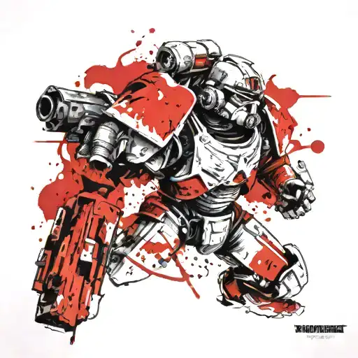 Warhammer 40K Space Marine Emerging From The Fire Coming